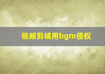 视频剪辑用bgm侵权