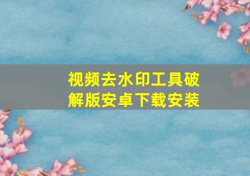 视频去水印工具破解版安卓下载安装