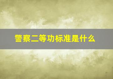 警察二等功标准是什么