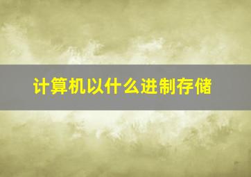 计算机以什么进制存储