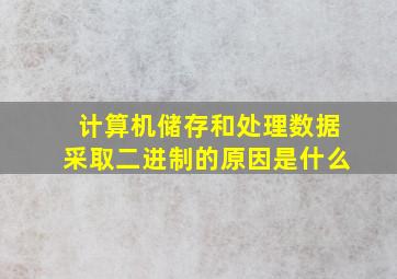 计算机储存和处理数据采取二进制的原因是什么