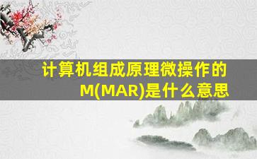 计算机组成原理微操作的M(MAR)是什么意思