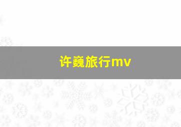 许巍旅行mv