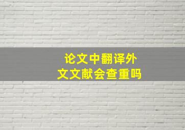 论文中翻译外文文献会查重吗