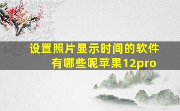 设置照片显示时间的软件有哪些呢苹果12pro