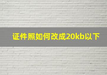 证件照如何改成20kb以下