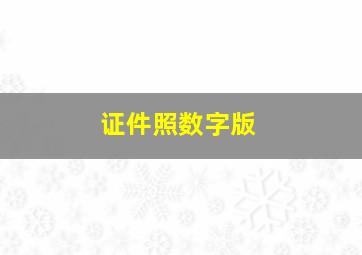 证件照数字版