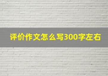 评价作文怎么写300字左右