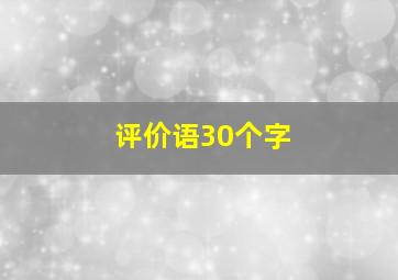 评价语30个字