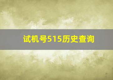 试机号515历史查询