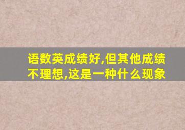 语数英成绩好,但其他成绩不理想,这是一种什么现象