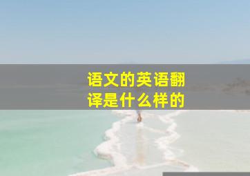 语文的英语翻译是什么样的