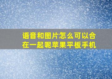 语音和图片怎么可以合在一起呢苹果平板手机