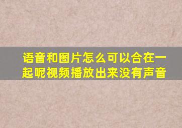 语音和图片怎么可以合在一起呢视频播放出来没有声音