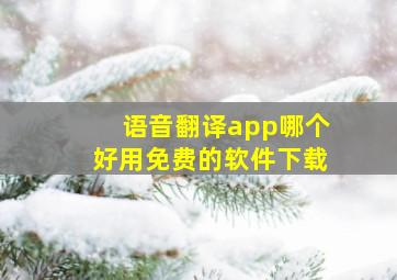 语音翻译app哪个好用免费的软件下载