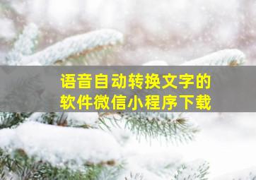 语音自动转换文字的软件微信小程序下载