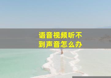 语音视频听不到声音怎么办