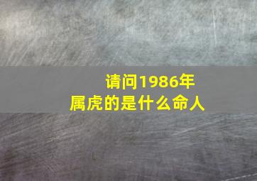 请问1986年属虎的是什么命人