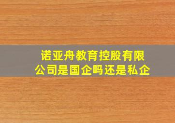 诺亚舟教育控股有限公司是国企吗还是私企