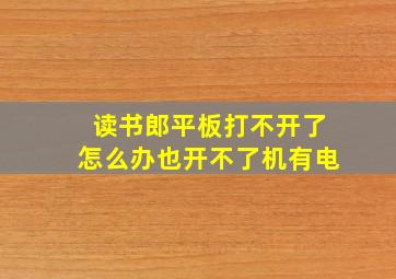 读书郎平板打不开了怎么办也开不了机有电