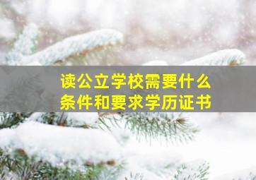 读公立学校需要什么条件和要求学历证书