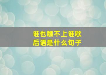 谁也瞧不上谁歇后语是什么句子