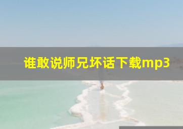 谁敢说师兄坏话下载mp3