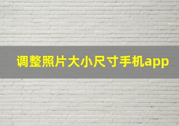 调整照片大小尺寸手机app