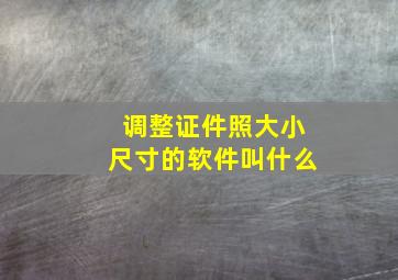 调整证件照大小尺寸的软件叫什么