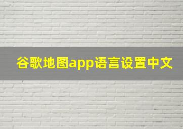 谷歌地图app语言设置中文