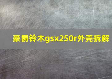 豪爵铃木gsx250r外壳拆解