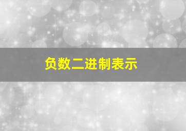 负数二进制表示