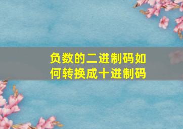 负数的二进制码如何转换成十进制码