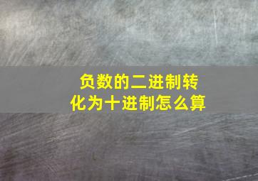 负数的二进制转化为十进制怎么算