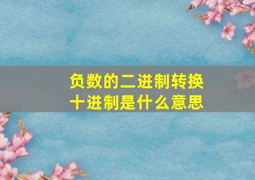 负数的二进制转换十进制是什么意思