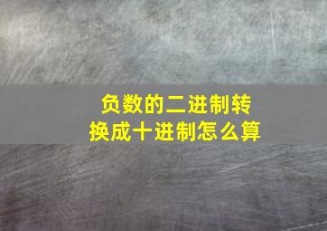 负数的二进制转换成十进制怎么算