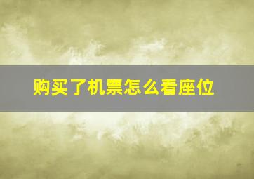 购买了机票怎么看座位