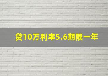 贷10万利率5.6期限一年