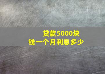 贷款5000块钱一个月利息多少