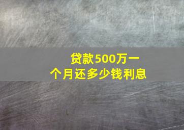 贷款500万一个月还多少钱利息