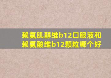 赖氨肌醇维b12口服液和赖氨酸维b12颗粒哪个好