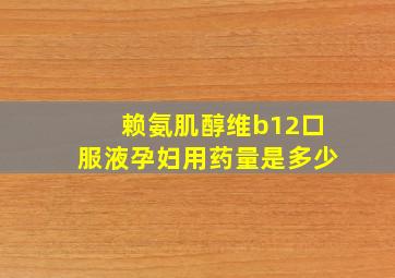 赖氨肌醇维b12口服液孕妇用药量是多少