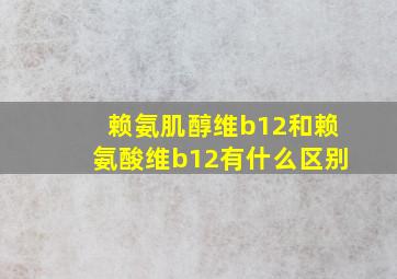 赖氨肌醇维b12和赖氨酸维b12有什么区别