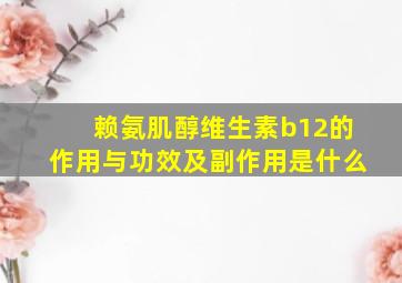 赖氨肌醇维生素b12的作用与功效及副作用是什么