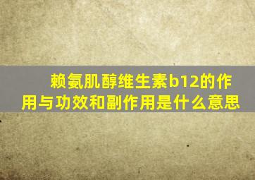 赖氨肌醇维生素b12的作用与功效和副作用是什么意思