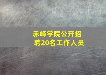 赤峰学院公开招聘20名工作人员