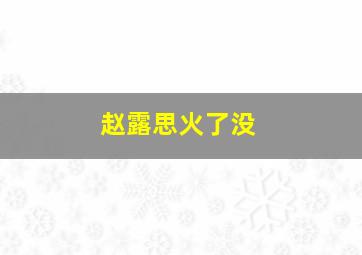 赵露思火了没