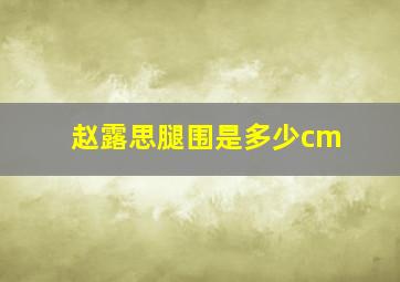 赵露思腿围是多少cm