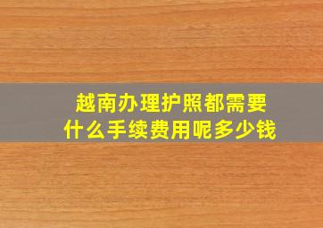 越南办理护照都需要什么手续费用呢多少钱