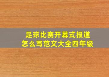 足球比赛开幕式报道怎么写范文大全四年级